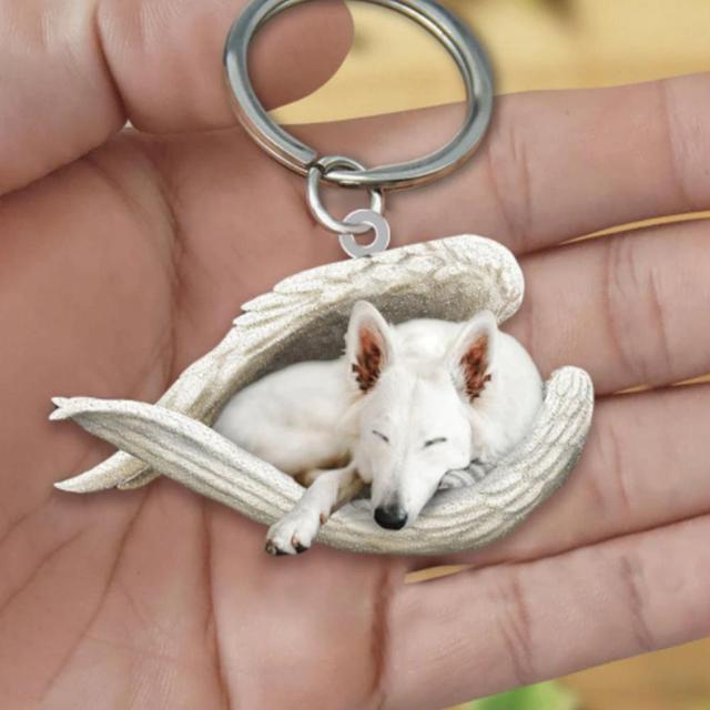 Dog Sleeping Angel Keychains