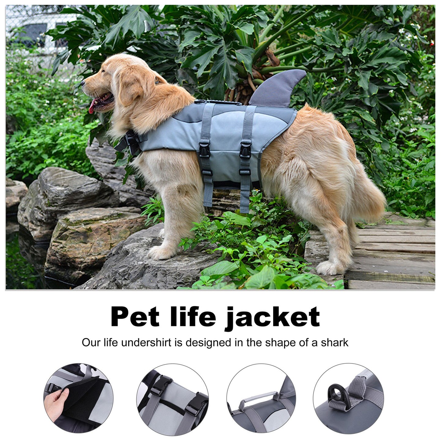 Adjustable Shark Vests For Dog